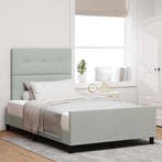 vidaXL Boxspring bed met hoofdeinde Lichtgrijs 120 x 190 cm, Verzenden, Nieuw