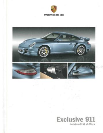 2011 PORSCHE 911 EXCLUSIVE HARDCOVER BROCHURE DUITS