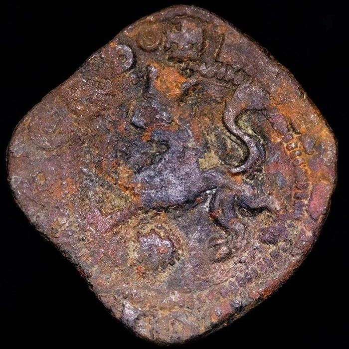 Spanje. Reyes Católicos. 2 Maravedís Coruña (Zonder, Postzegels en Munten, Munten | Europa | Niet-Euromunten