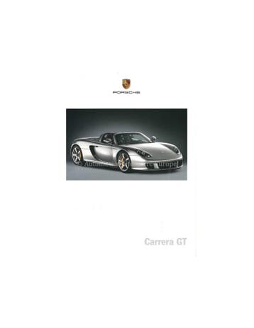 2003 PORSCHE CARRERA GT BROCHURE ENGELS, Nieuw