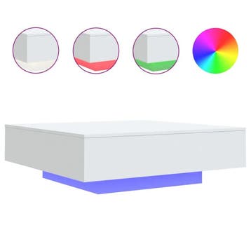 Moderne LED Salontafel wit - Tweede kansje, OP = OP, Huis en Inrichting, Tafels | Salontafels, 50 tot 100 cm, Verzenden, Vierkant