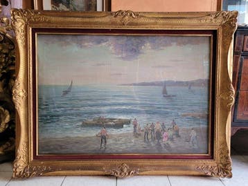 Federico Morello (1885-1945) - Marina con pescatori