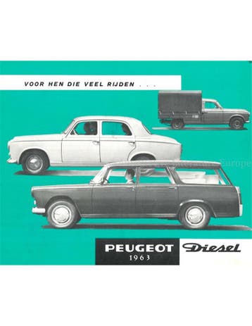 1963 PEUGEOT 403 | 404 DIESEL BROCHURE NEDERLANDS, Nieuw