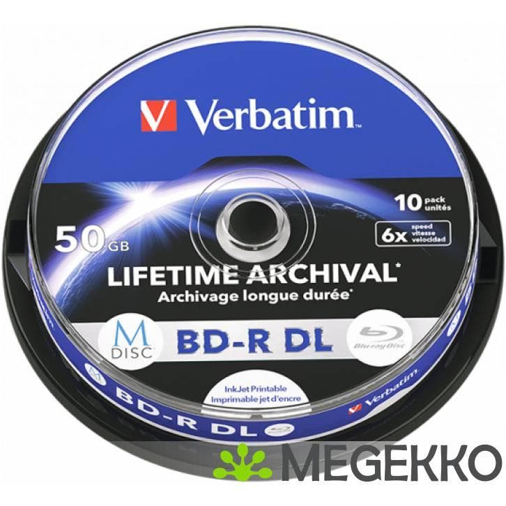 Verbatim MDISC BD-R DL 50 GB 10 stuk(s), Cd's en Dvd's, Blu-ray, Verzenden