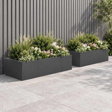 vidaXL Keermuur 6 st 200 x 100 x 30 cm Staal Antraciet, Tuin en Terras, Verzenden, Nieuw