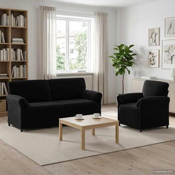 vidaXL bank / zetelstel 2 st Zwart Fluweel, Huis en Inrichting, Zetels | Zetels, Verzenden, Nieuw