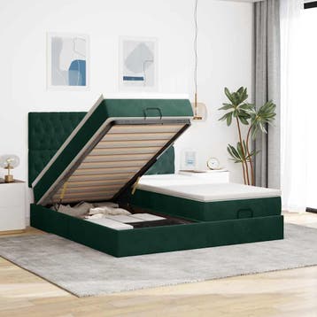 vidaXL Ottoman bed met matrassen 200x200cm fluweel, Huis en Inrichting, Verzenden, Nieuw