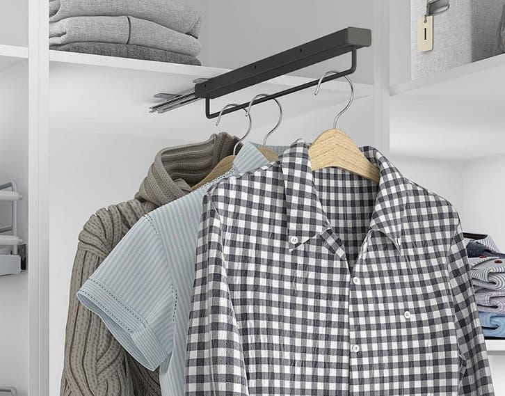 Kledinghanger op geleider antraciet 360 mm, Maison & Meubles, Armoires | Penderies & Garde-robes