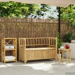 vidaXL Tuinkast Bank 110 x 47 x 80 cm Bamboe Naturel, Verzenden, Nieuw