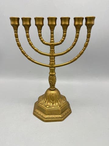 Joodse kandelaar – Menora – - Chandelier - Bronze, Laiton -