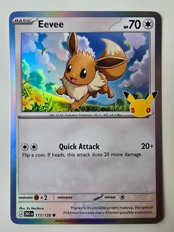EEVEE (30TH CELEBRATION 117/128) (TRADING CARD), Gebruikt