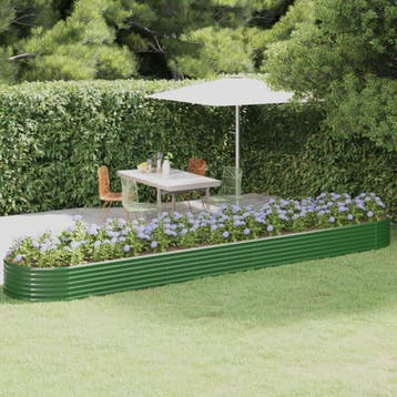 vidaXL Plantenbak 507x100x36 cm gegalvaniseerd staal groen, Verzenden, Nieuw