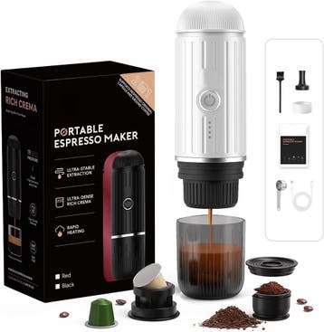 Draagbare Espressomachine 2-in-1 | Retour deal | 36% korting, Verzenden, Koffiepads en cups