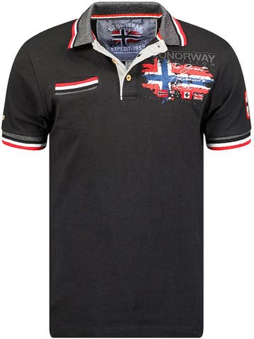 Geographical Norway Denim Polo Shirt Met Borstzakje Krusty, Verzenden, Nieuw