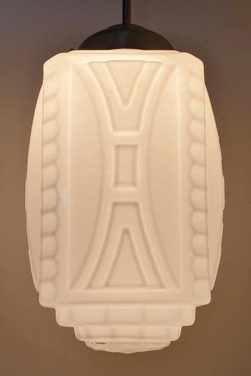 Lamp - Opaline glas, Nikkel