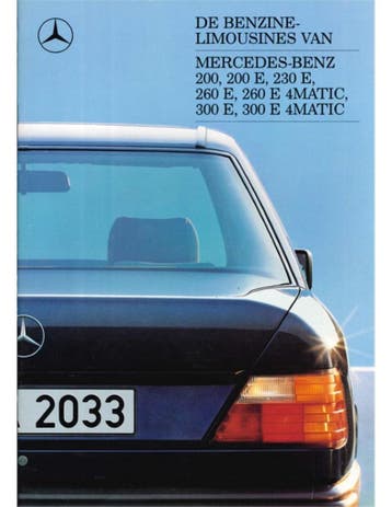 1989 MERCEDES BENZ E KLASSE BROCHURE NEDERLANDS, Nieuw