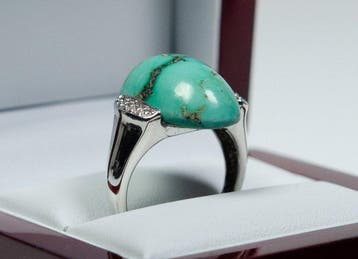 Sans prix de réserve - Bague - 925 argent - turquoise, Nieuw