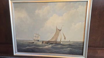 Peter J Sterkenburg (1955-2000) - Zeilboten op zee