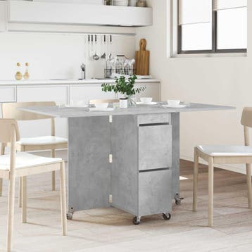 vidaXL Eettafel 140 x 80 x 77 cm Bewerkt hout Betongrijs, Huis en Inrichting, Tafels | Eettafels, Verzenden, Nieuw