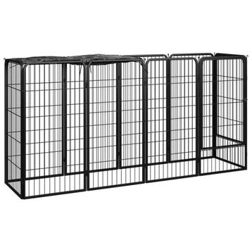 vidaXL Hondenkennel 10 panelen 50 x 100 cm gepoedercoat, Verzenden