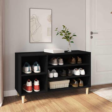 vidaXL Schoenenkast 102x36x60 cm bewerkt hout zwart, Verzenden, Nieuw