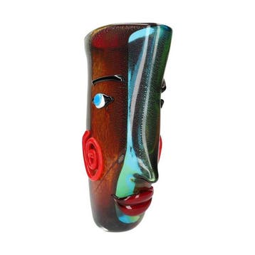 Vase - Verre - vase avec visage