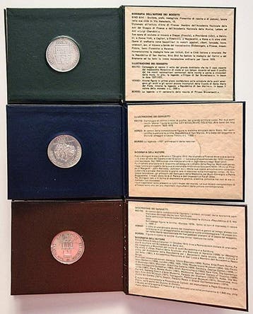 San Marino. 1000 Lire argento (3 monete) (Zonder