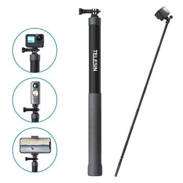 Koolstofvezel Selfie Stick 3 Meter - Intrekbare Vlog Statief, Verzenden