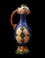 Oud-Chinees - theekan sancai en blauw met decor van feniks -