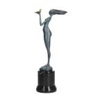 sculptuur, Modernist woman - 32 cm - Brons, Marmer