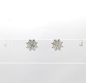 Oorbellen - 14 karaat Witgoud - 4.02ct. tw. Diamant