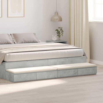 vidaXL Bedlades Beton Grijs 180 x 36,5 x 16,5 cm Bewerkt, Verzenden, Nieuw