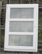 pvc raam , chassis van 87 x 125  wit / agaatgrijs, Doe-het-zelf en Bouw, 75 tot 150 cm, Kunststof, Raamkozijn, Nieuw