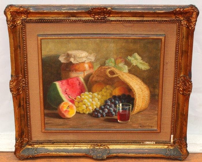 Francisco Domingo Segura (1895-1974) - Bodegón frutal, Antiquités & Art, Art | Peinture | Classique