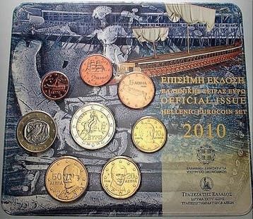 3,88 Euro,munten set 1 Cent-2 Euro 2010 Griechenland Repu..., Verzenden, België