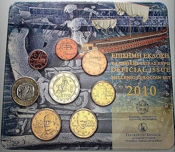 3,88 Euro,munten set 1 Cent-2 Euro 2010 Griechenland Repu..., Postzegels en Munten, Munten | Europa | Euromunten, België, Verzenden