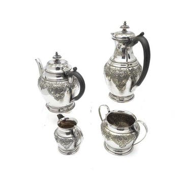 Koffie- en theeservies - Verzilverd - Geen minimumprijs, Antiek en Kunst