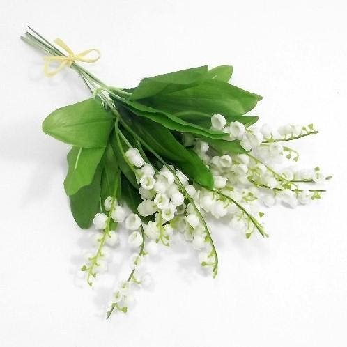 Lelietje van Dalen White Zijdenbloem Bundel 32 cm, Maison & Meubles, Accessoires pour la Maison | Plantes & Fleurs artificielles