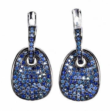 Sans prix de réserve - Boucles doreilles Argent - Saphir, Nieuw