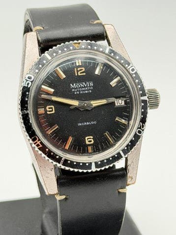 monvis - diver vintage 20 atmos autoamtic swiss made steel -