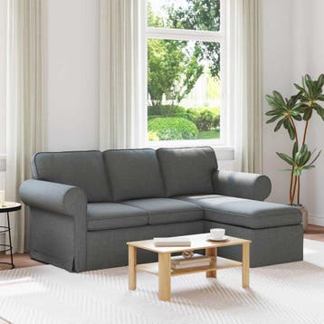 vidaXL bank / zetel Donkergrijs 195 x 138 x 80 cm Stof, Verzenden, Nieuw