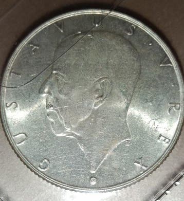 Zweden. Gustaf V. 2 Kronor 1938 / 300th Anniversary of the, Timbres & Monnaies