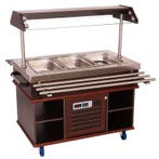 Warmhoudbuffet | Hout/RVS | 3x 1/1 GN | 30°C/90°C |, Verzenden