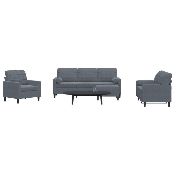 vidaXL 4-delige Loungeset met kussens en bolsters fluweel, Maison & Meubles, Canapés | Salons, Envoi