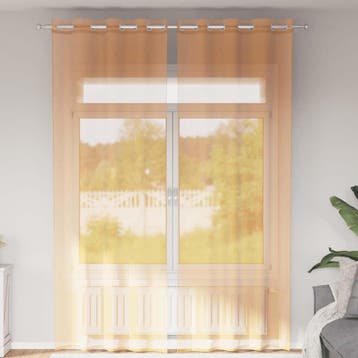 vidaXL Gordijnen voile met doorvoertules 2 st 140x300 cm, Huis en Inrichting, Stoffering | Gordijnen en Lamellen, Verzenden, Nieuw