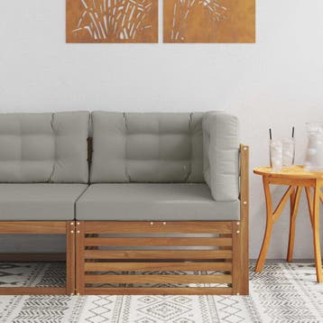 vidaXL Buitenhoekbank Massief Acacia Hout Naturel, Tuin en Terras, Tuinsets en Loungesets, Verzenden, Nieuw