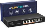 Stille 6-Poorts Metaal Switch 4x2.5G+2x10G | Retour Deal!, Informatique & Logiciels, Commutateurs réseau, Verzenden