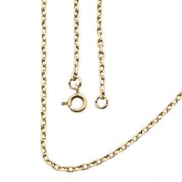 Gouden ankerschakel ketting; 14 karaat; 65 cm, Handtassen en Accessoires, Ophalen of Verzenden, Gebruikt, Goud, Goud