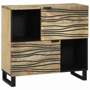 vidaXL Dressoir Bruin 80 x 33 x 75 cm massief mangohout, Verzenden, Nieuw
