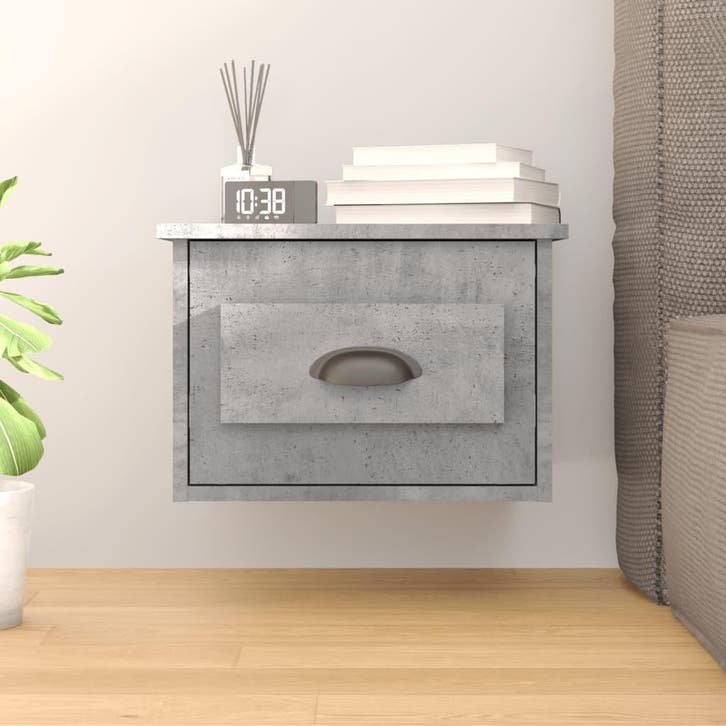 vidaXL Nachtkastje wandgemonteerd 41,5x36x28 cm betongrijs, Huis en Inrichting, Slaapkamer | Nachtkastjes, Nieuw, Verzenden